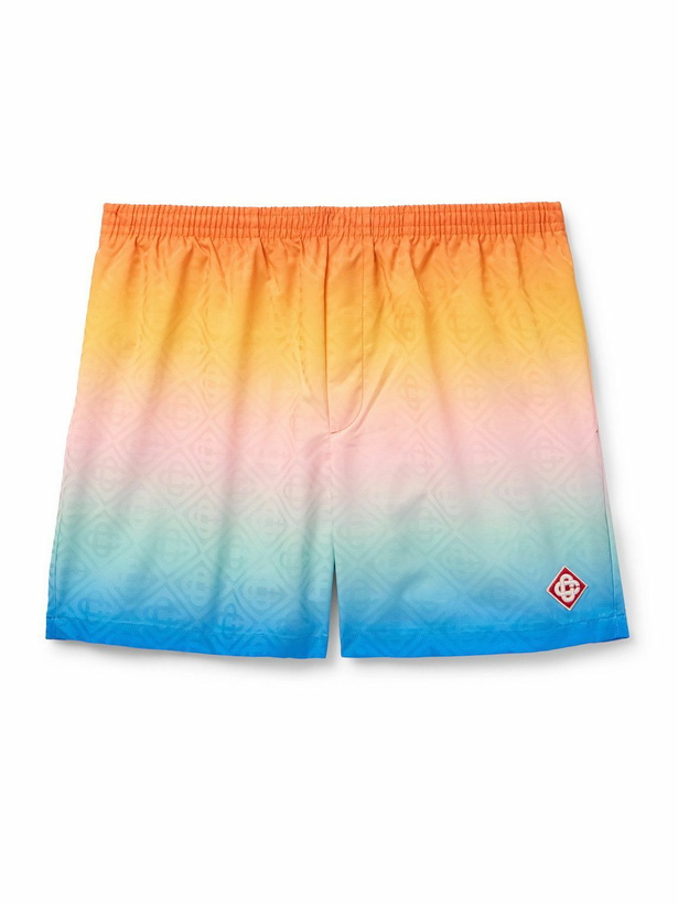 Photo: Casablanca - Straight-Leg Mid-Length Dégradé Swim Shorts - Orange