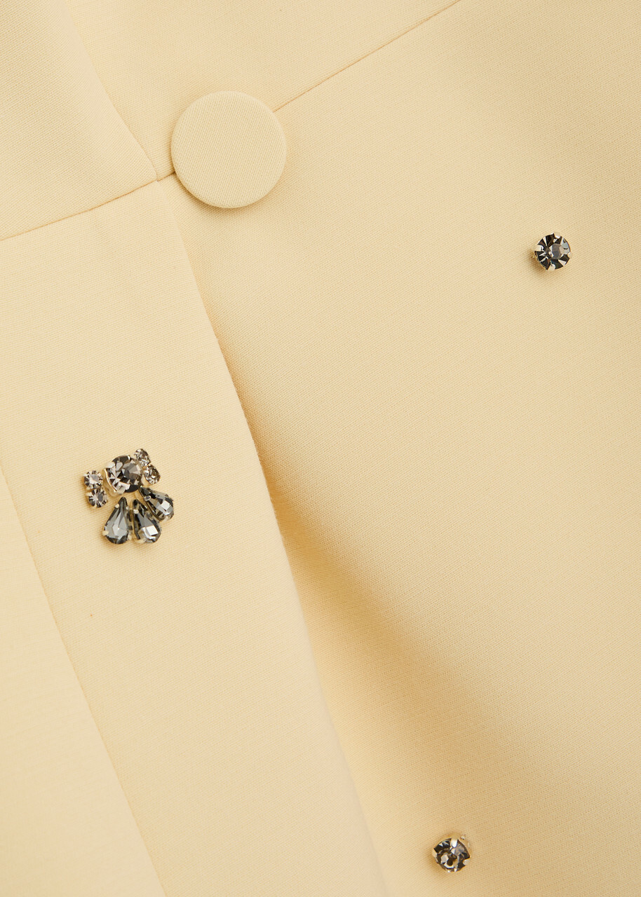Huishan Zhang Milo Crystal-embellished Crepe Blazer Light Yellow
