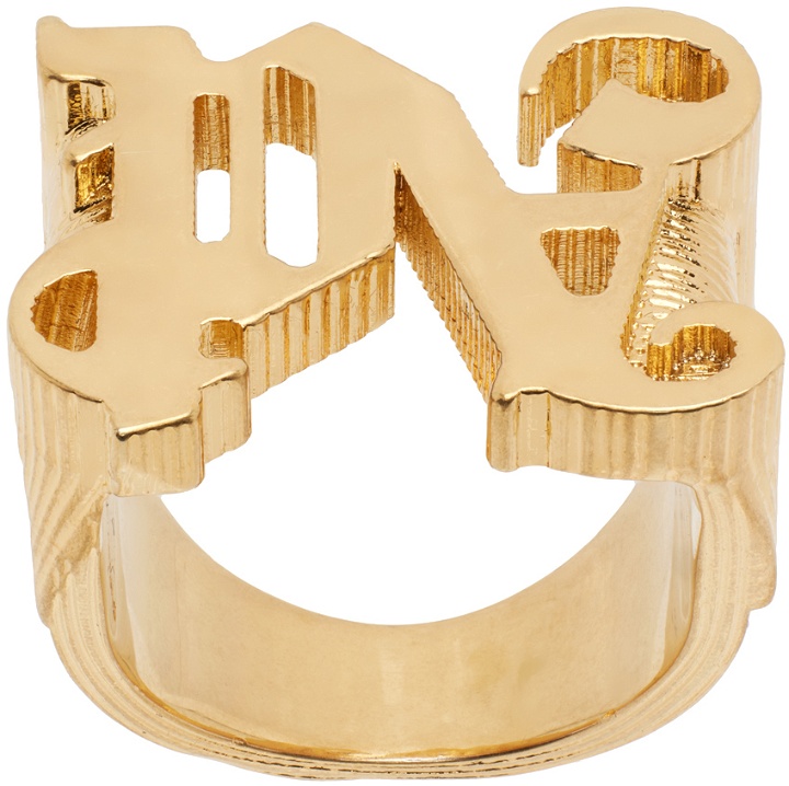 Photo: Palm Angels Gold 'PA' Monogram Ring