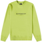 Givenchy Men's Reverse Print Classic Crew Sweat in Citrus Green