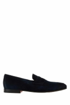 Santoni Navy Blue Suede Carlos Loafers