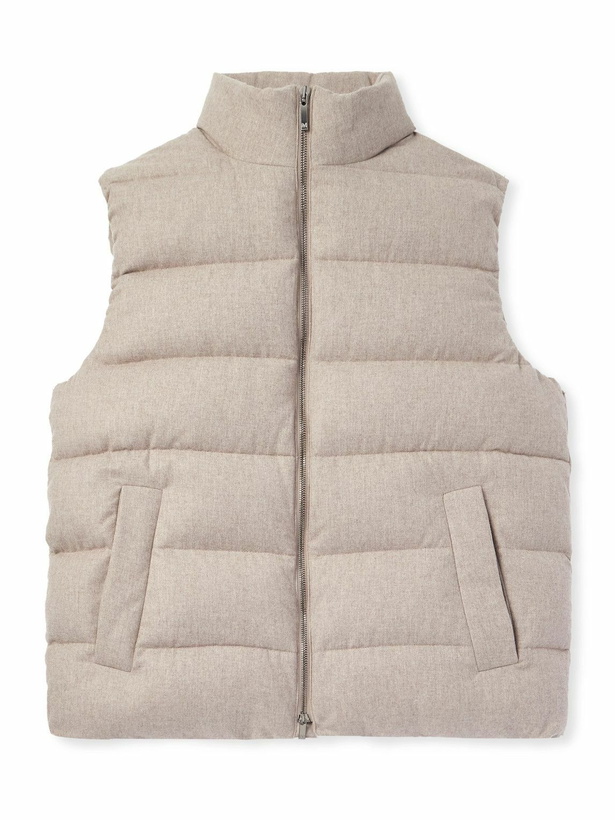 Photo: Incotex - Montedoro Quilted Cashmere-Blend Down Gilet - Neutrals
