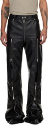 LU'U DAN Black Zipped Riot 5-Pocket Faux-Leather Pants