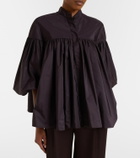 Max Mara Gathered taffeta shirt