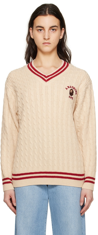 Photo: BAPE Beige College Sweater