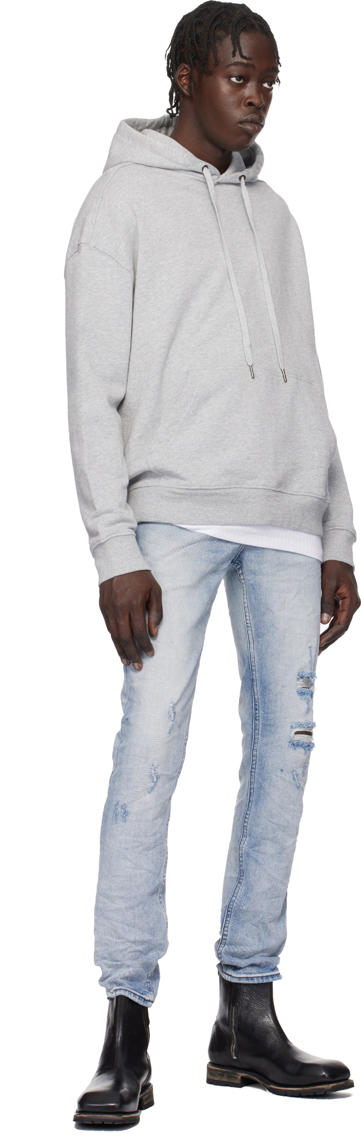 Ksubi Gray 4 X 4 Biggie Hoodie