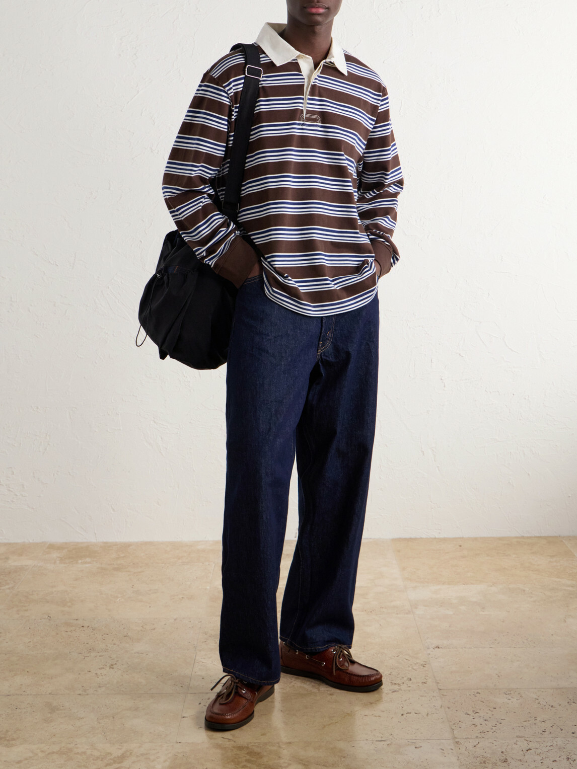 Corridor - Striped Cotton-Jersey Polo Shirt - Brown