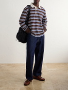 Corridor - Striped Cotton-Jersey Polo Shirt - Brown