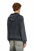 Diesel Hoodie in textured cotton mesh - Sweaters Mens in Grey