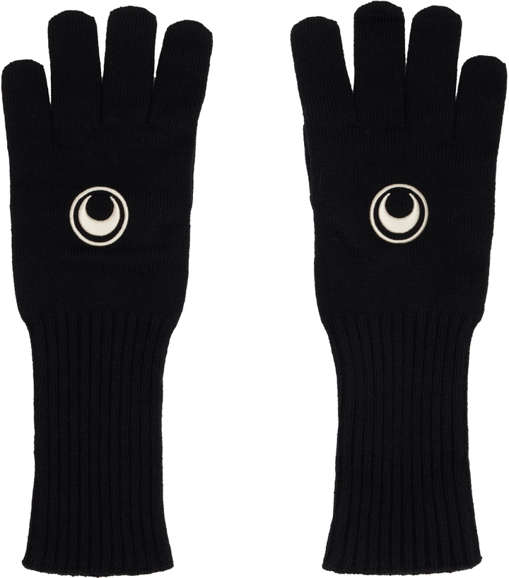 Photo: Marine Serre Black Merino Wool Knit Gloves
