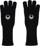 Marine Serre Black Merino Wool Knit Gloves