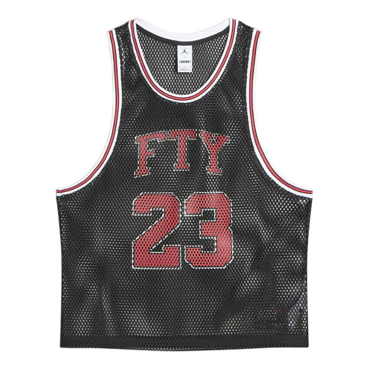 Photo: Air Jordan Men's x Free the Youth Basketball Jersey in Black/Crimson