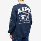 Men's AAPE College Devil Crew Sweat in Navy