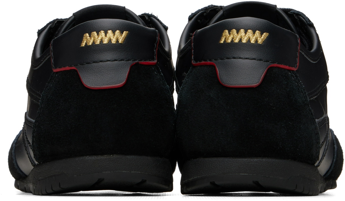 Hugo Black Suede Paneled Retro Sneakers