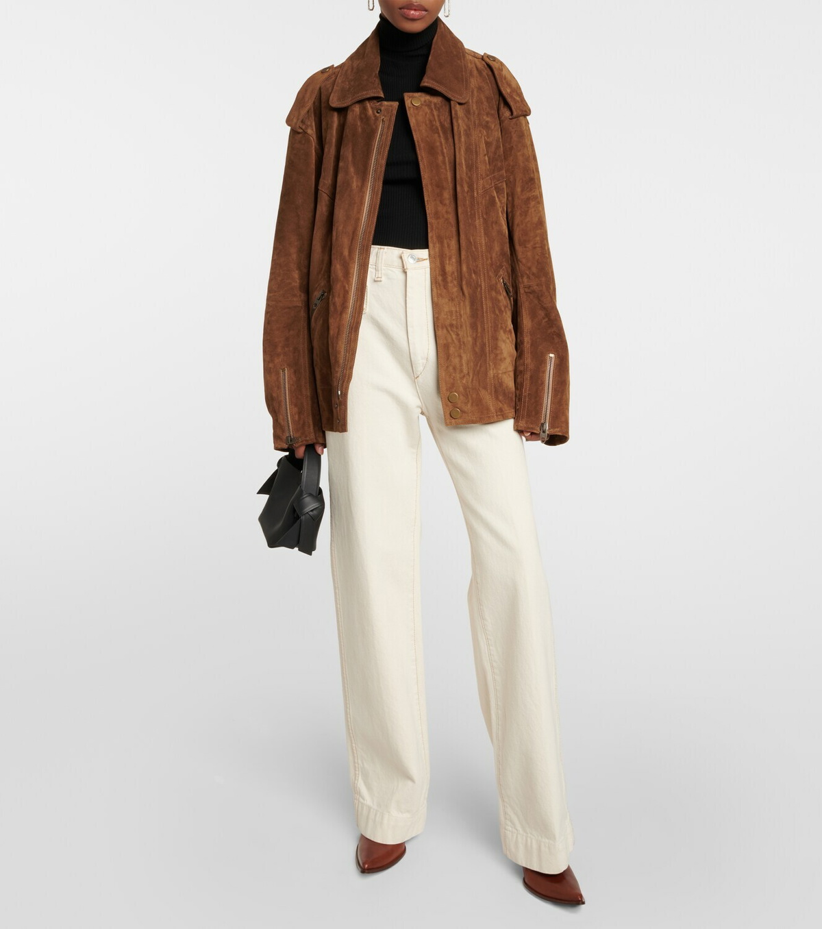 Petar Petrov Belted suede biker jacket
