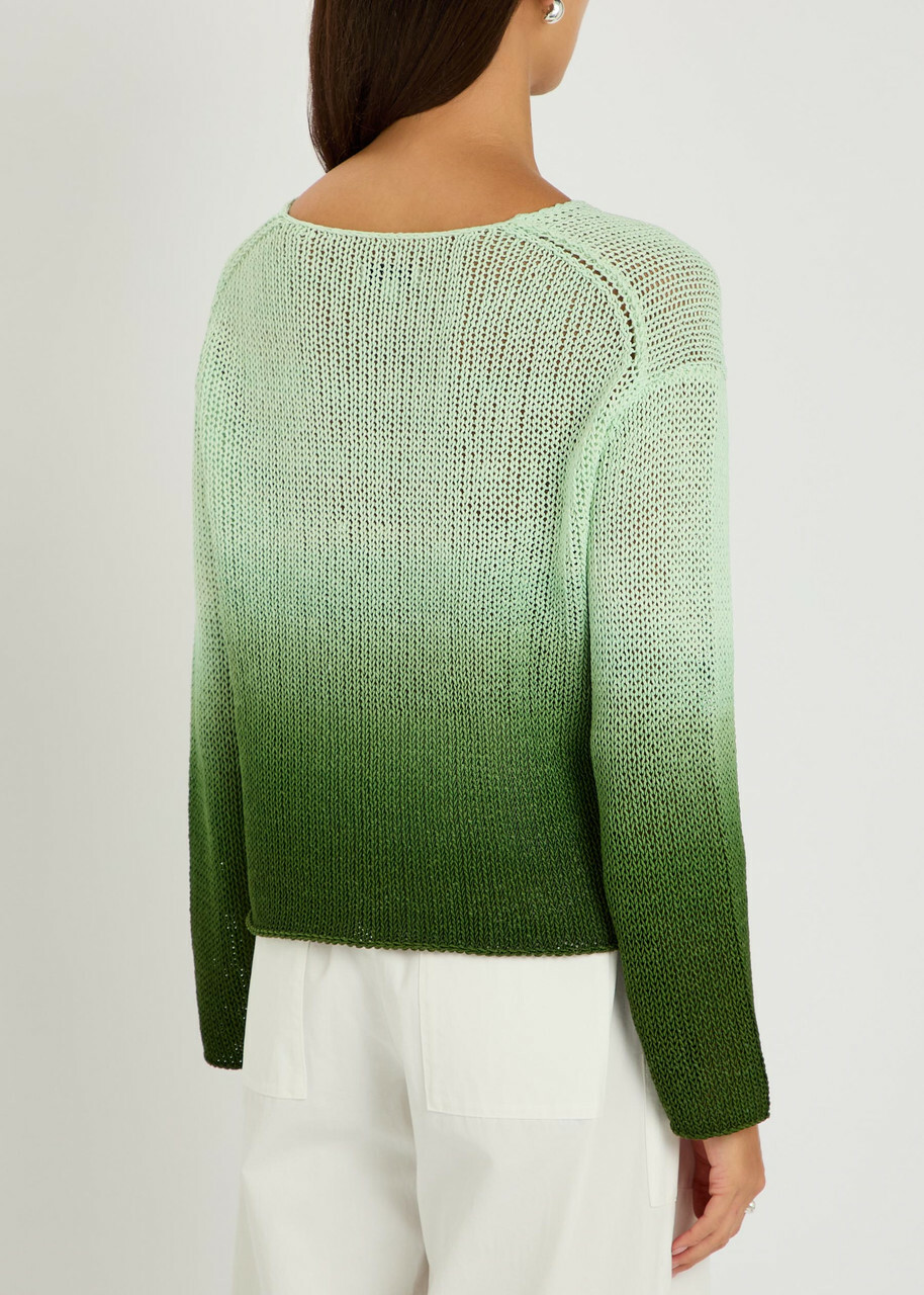 Vince Dip-dye Dégradé Cotton-blend Jumper Cream