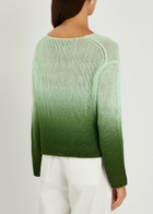 Vince Dip-dye Dégradé Cotton-blend Jumper Cream