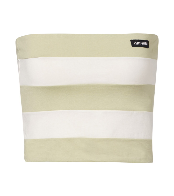 Photo: Miu Miu Striped cotton jersey bandeau top