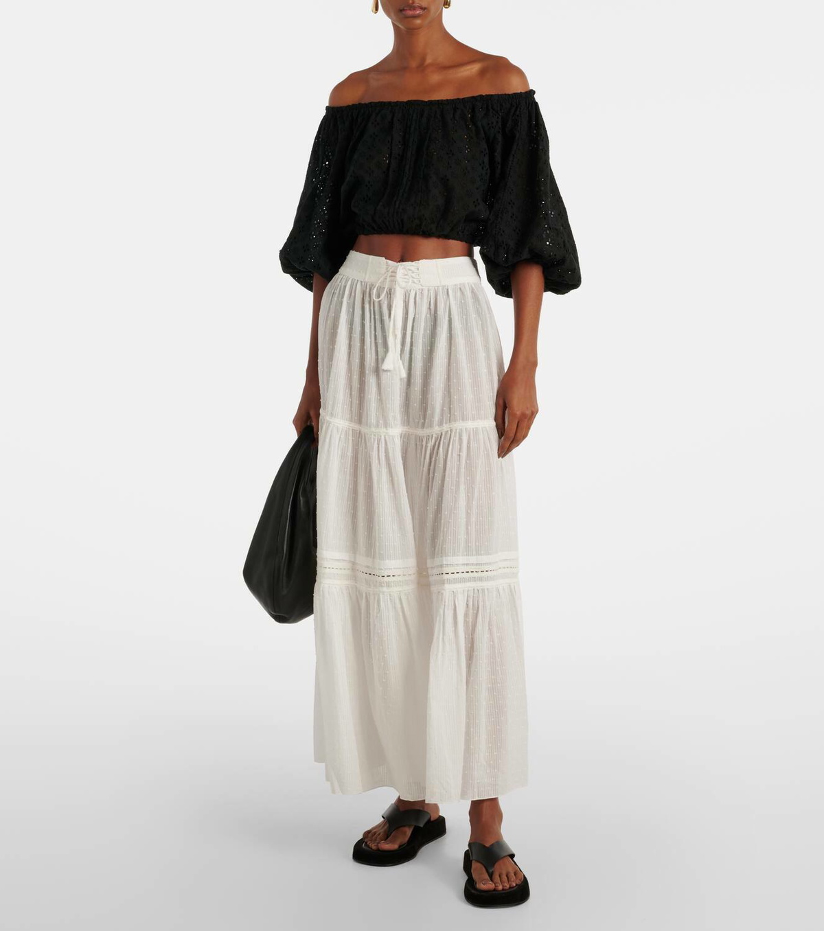 【Poupette St Barth】 Tieredコットン maxiスカート Poupette St Barth Tiered cotton maxi skirt Poupette St Barth