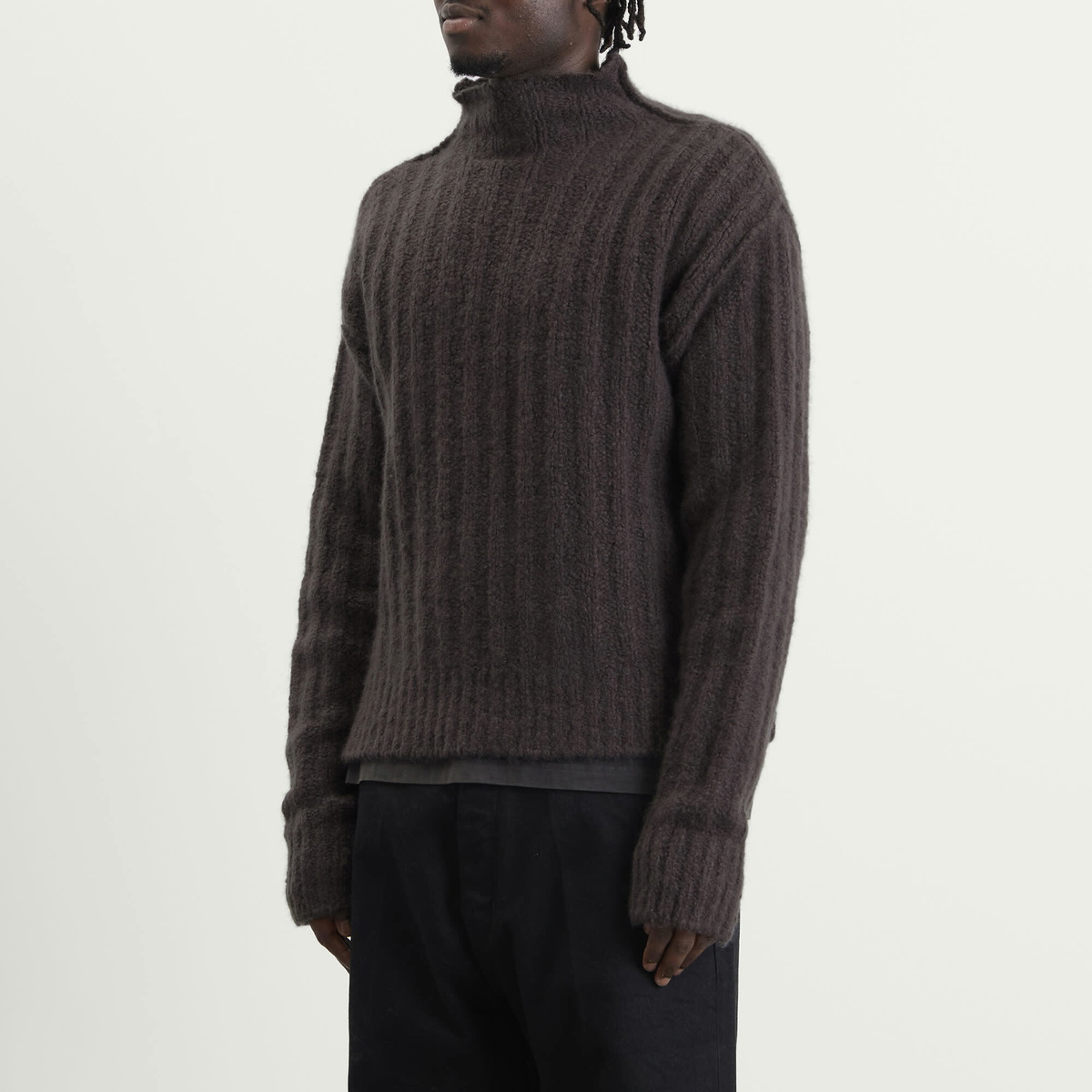 Rick Owens Men's Turtle Neck Knit Jumper in Drkdust