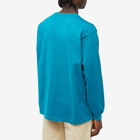 Auralee Men's Long Sleeve Luster Plaiting T-Shirt in Teal Green