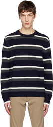 Theory Navy & White Gary Sweater