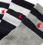 Polo Ralph Lauren - Three-Pack Striped Ribbed Stretch-Knit Socks - Multi