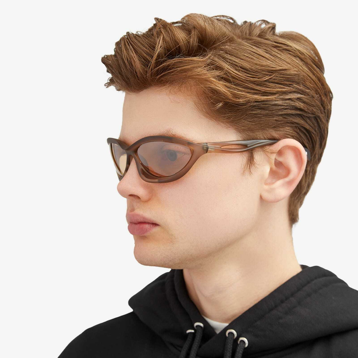 Prada Eyewear Men's A26S Sunglasses in Loden Frosted/Orange Mirror 