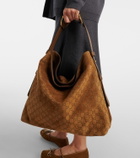 Gucci Maxi Horsebit Large suede tote bag