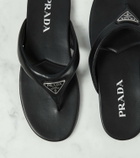 Prada Logo padded leather thong sandals