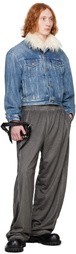 Alexander Wang Gray Perforated Mesh Track Pants