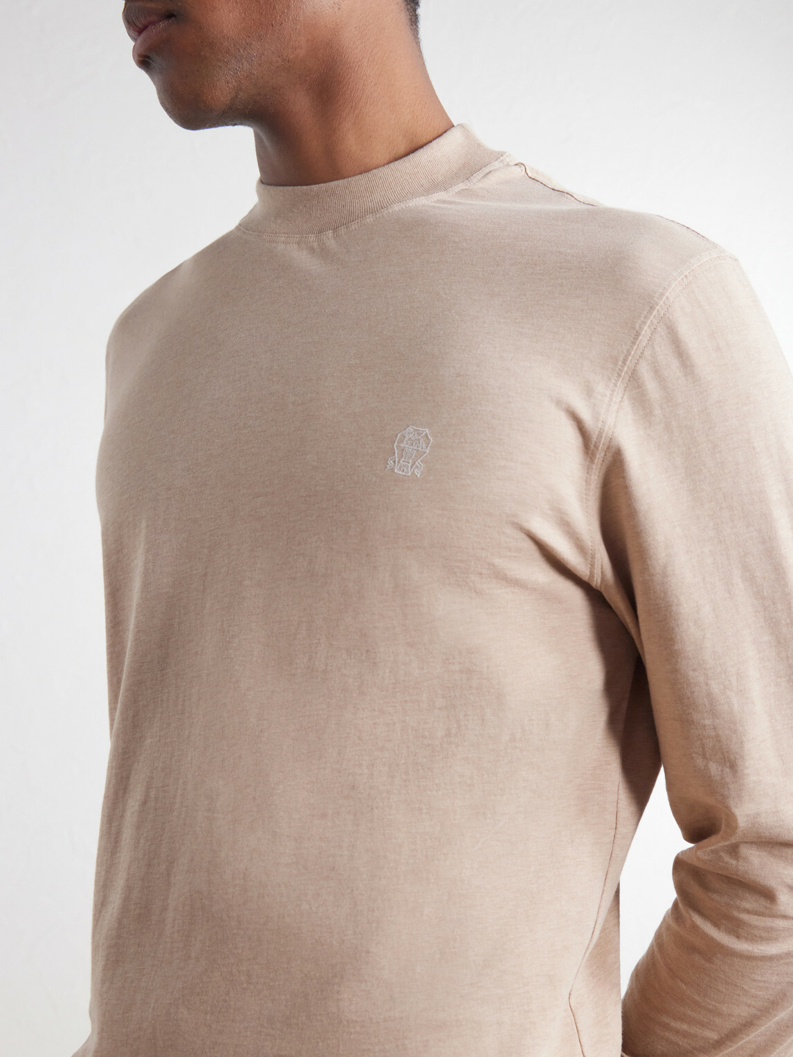 Brunello Cucinelli - Logo-Embroidered Cotton-Jersey T-Shirt - Neutrals