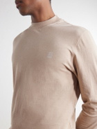 Brunello Cucinelli - Logo-Embroidered Cotton-Jersey T-Shirt - Neutrals