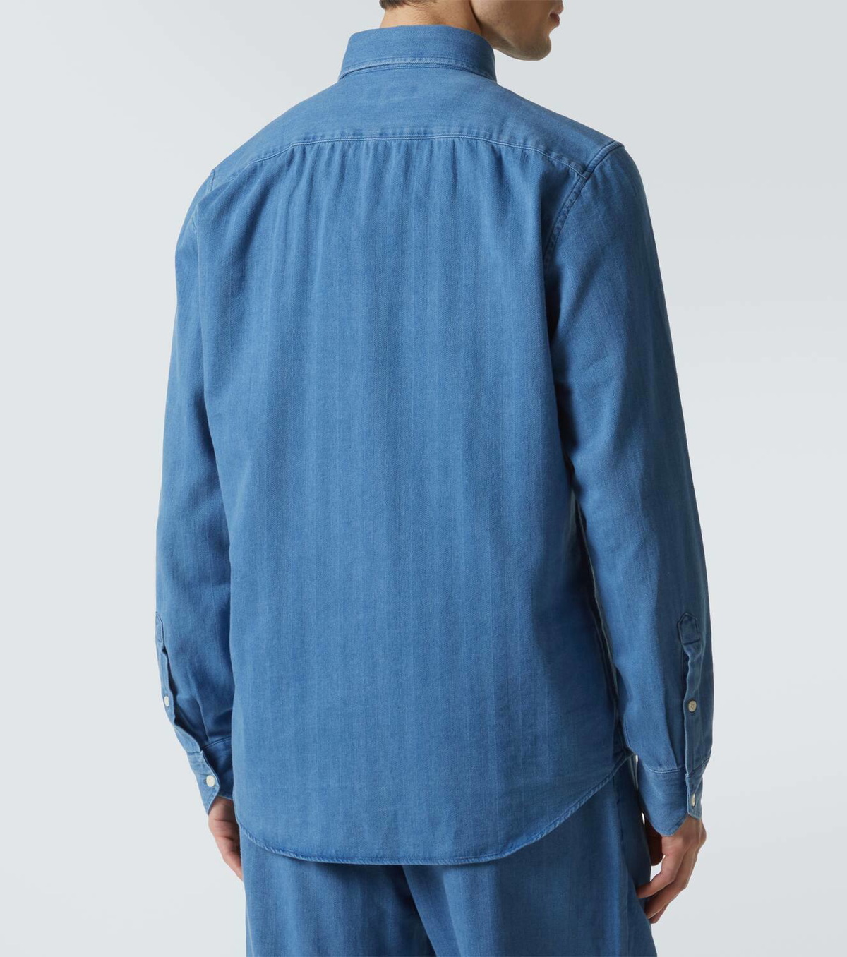 Frescobol Carioca Emilio herringbone denim shirt