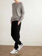 SAINT LAURENT - Tapered Logo-Embroidered Cotton-Jersey Sweatpants - Black