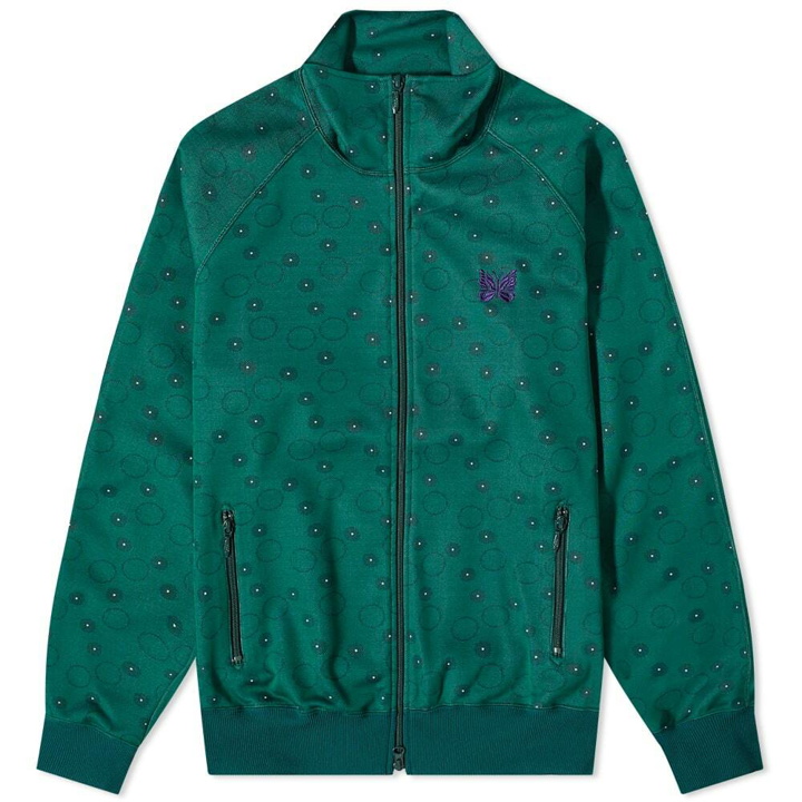 Photo: Needles Men's Poly Jacquard Patterned Track Jacket in Green