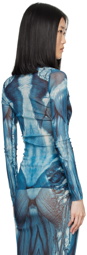 Jean Paul Gaultier Blue 'The Écorché' Long Sleeve T-Shirt