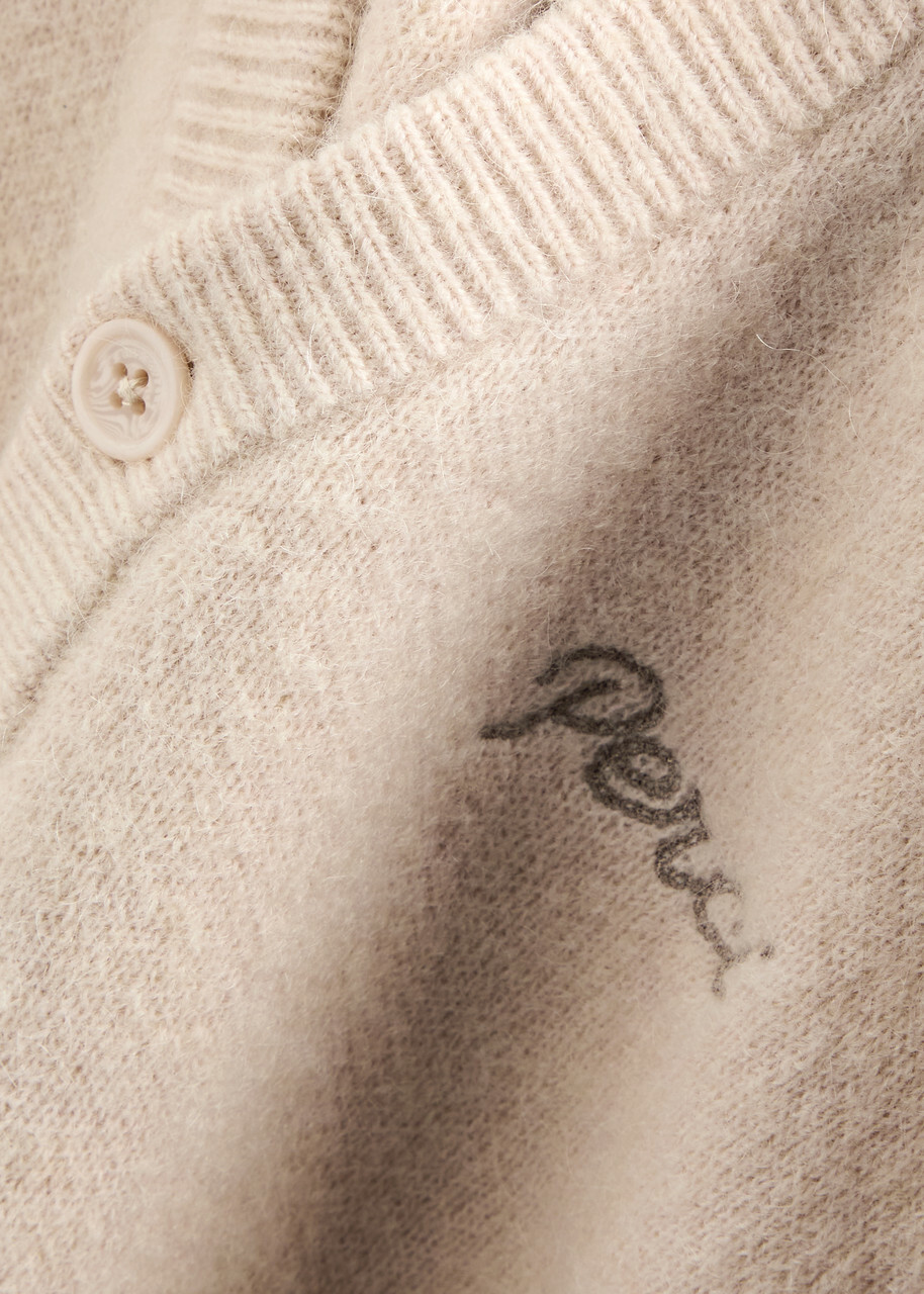 Percival White Glove Logo Knitted Cardigan Ecru