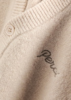 Percival White Glove Logo Knitted Cardigan Ecru