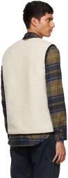PS by Paul Smith Khaki & Off-White Reversible Sherpa Fleece Vest