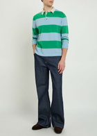 Allude Striped Wool and Cashmere-blend Polo Shirt Green