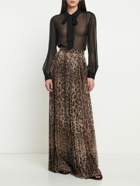 DOLCE & GABBANA - Leopard Print Wide Chiffon Pants