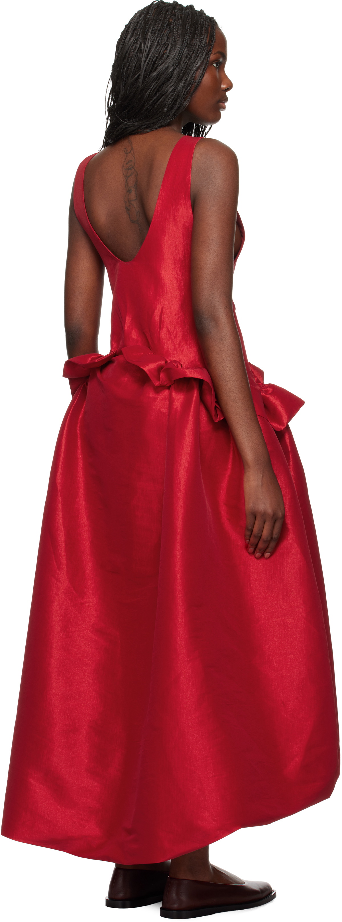 Kika Vargas SSENSE Exclusive Red Ramya Midi Dress
