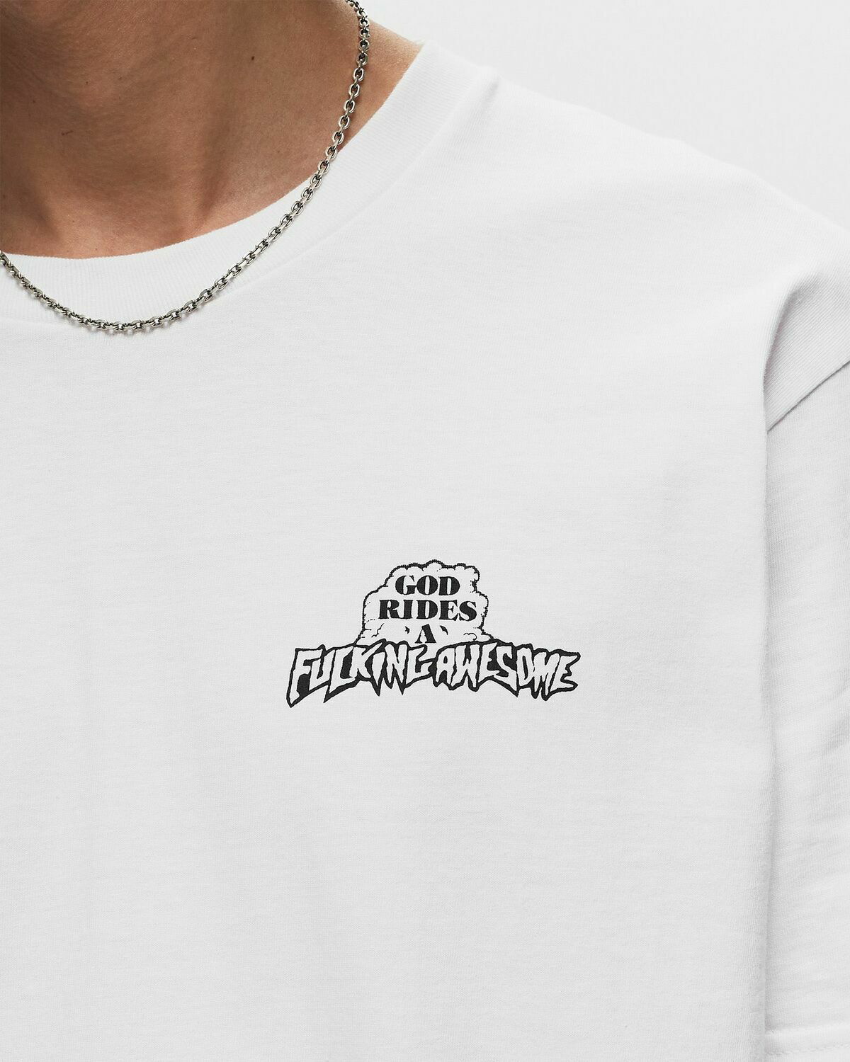 【FUCKING AWESOME】 GOD RIDES FA SHORT SLEEVE TEE WHITE Fucking Awesome God Rides Fa Short Sleeve Tee White