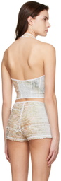 Luna Del Pinal Multicolor Stretch Weave Tank Top
