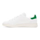 adidas Originals White and Green Stan Smith OG PK Sneakers
