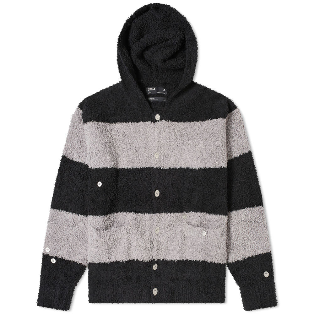 C2H4 x MASTERMIND JAPAN Knitted Stripe Hooded Cardigan