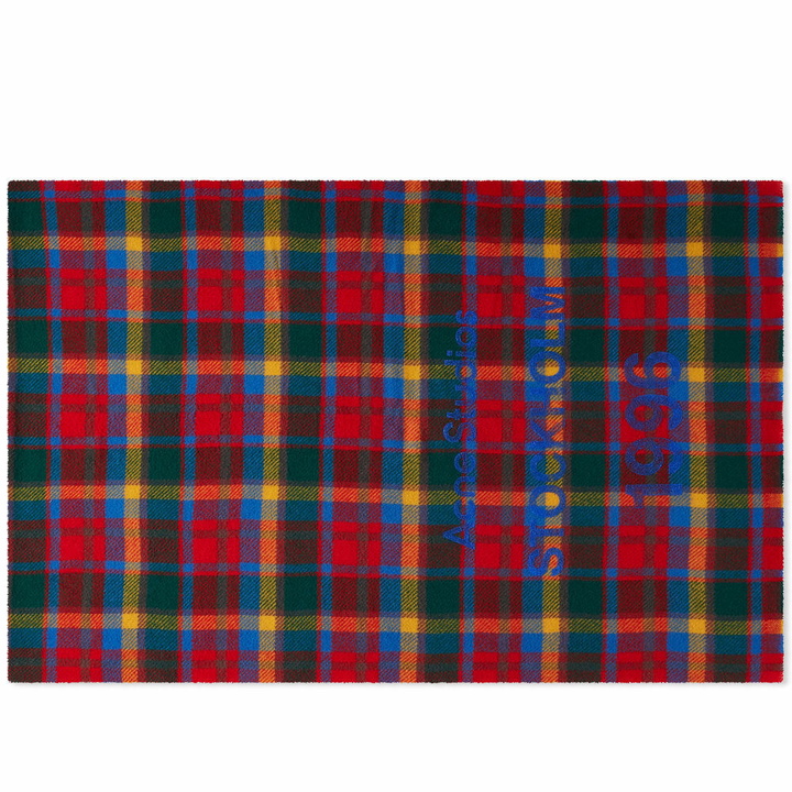 Photo: Acne Studios Men's Cassiar Check New Scarf in Green/Red