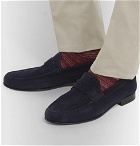 Canali - Suede Penny Loafers - Men - Navy