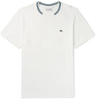 Lacoste - Stripe-Trimmed Pima Cotton-Jersey T-Shirt - White
